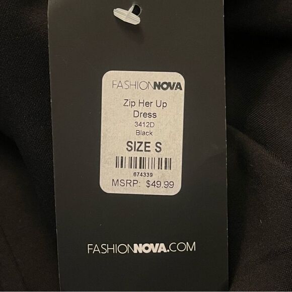 NWT Fashion Nova Zip Her Up Bodycon Dress Size Small - Picture 5 of 11